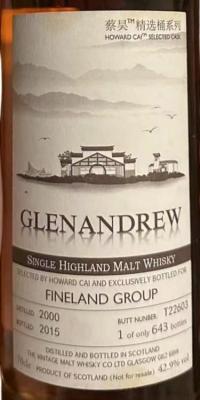 Glenandrew 2000 HwCS Selected Cask Fineland Group 42.9% 700ml