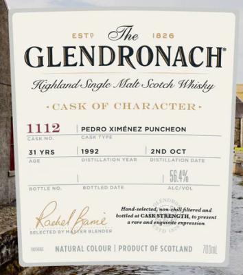 Glendronach 1992 Cask of Character Pedro Ximenez Puncheon Cask #1112 31yo 56.4% 700ml