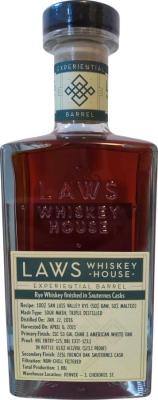 A. D. Laws 5yo Laws Whisky House Experimental Barrel Breaking Bourbon & Prime Barrel 61.6% 750ml