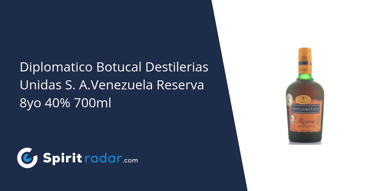 Diplomatico Botucal Destilerias Unidas S. A.Venezuela Reserva 8yo 40% 700ml  - Spirit Radar