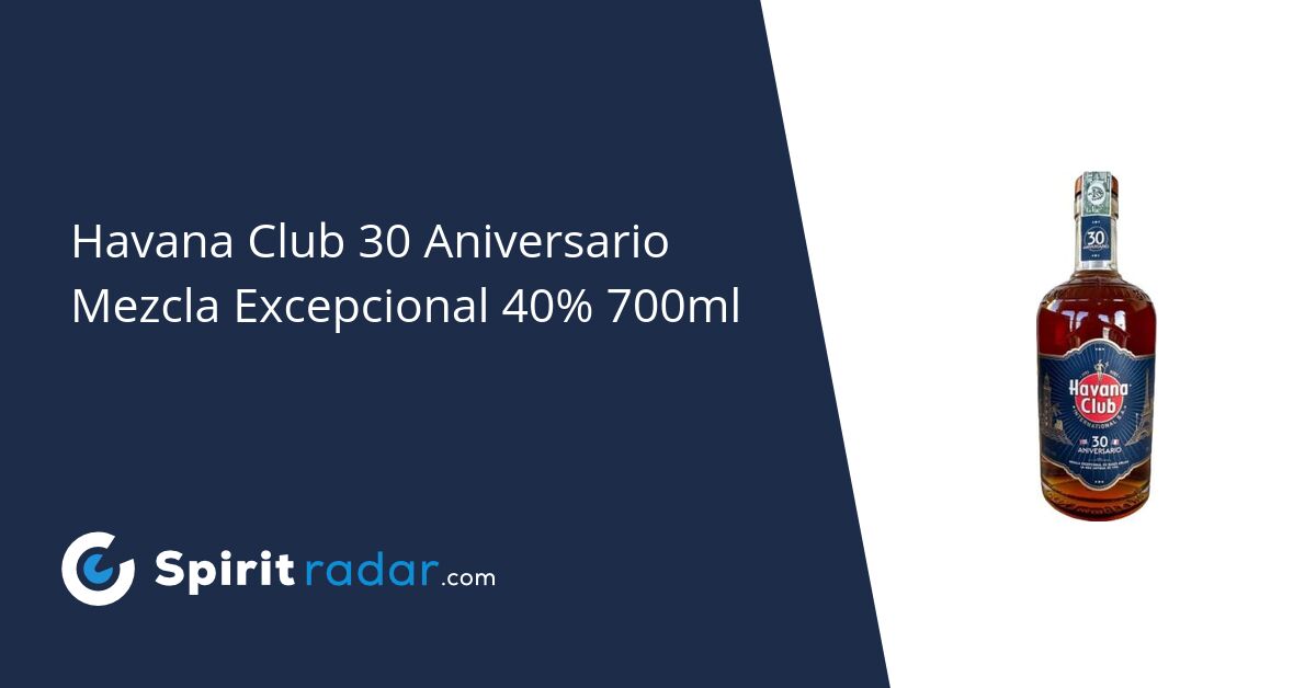 Havana Club 30 Aniversario Mezcla Excepcional 40% 700ml - Spirit Radar