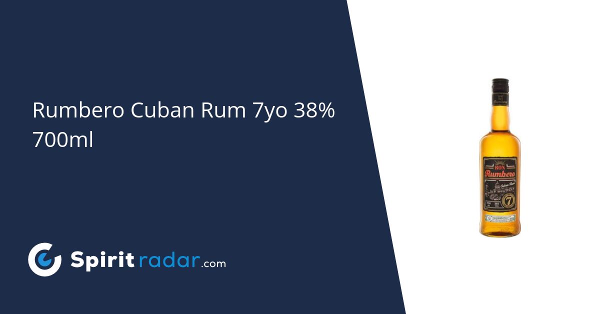 Rumbero Cuban Rum 7yo Radar - Spirit 38% 700ml