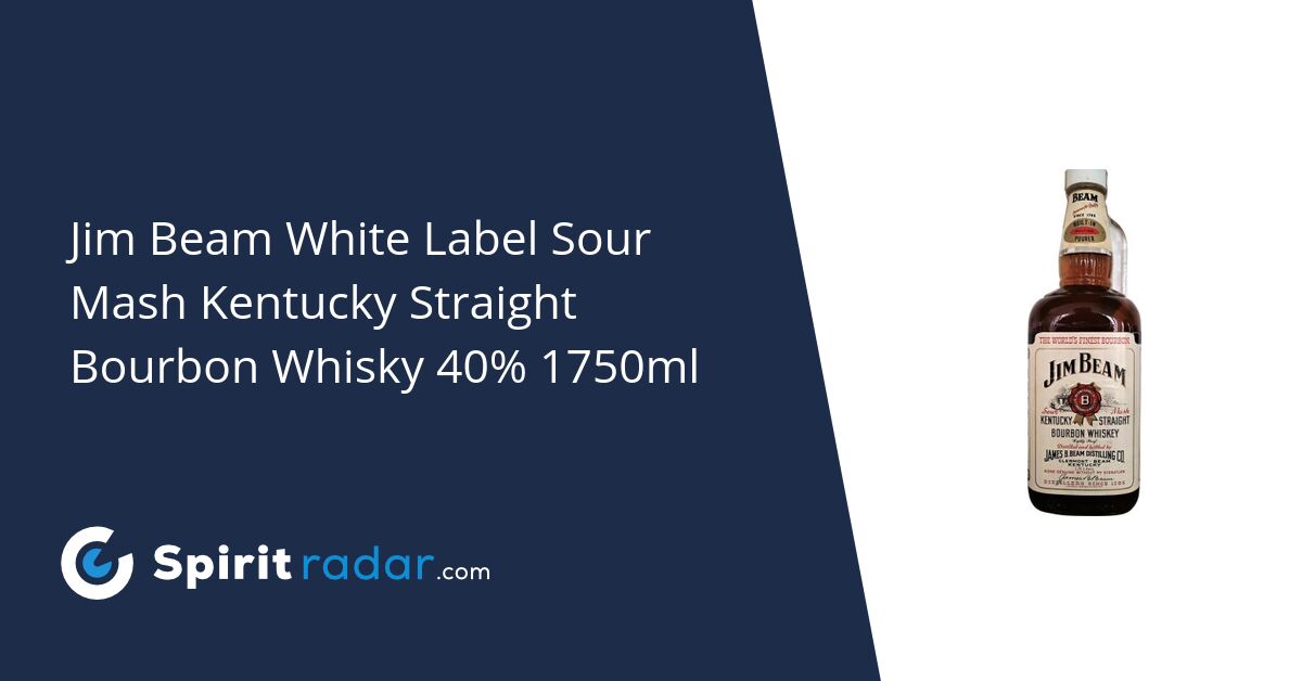 Jim Beam White Label Sour Bourbon Kentucky Straight 1750ml Spirit Radar Whisky Mash 40% 