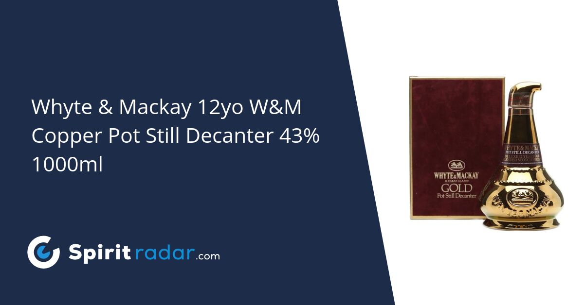 Whyte & Mackay 12yo W&M Copper Pot Still Decanter 43% 1000ml